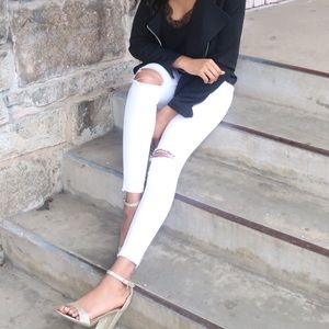Ripped White Jeans